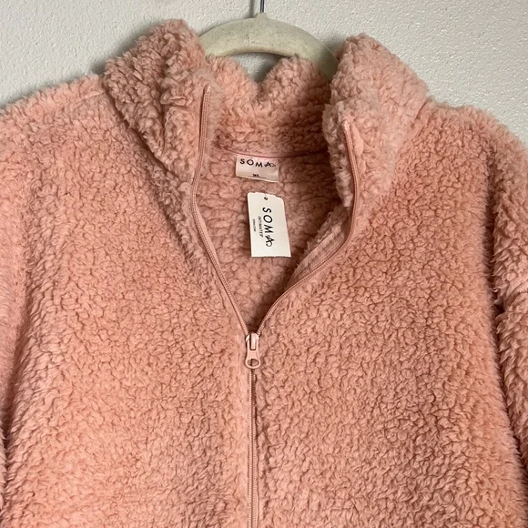 Soma Soft Pink Sherpa Half Zip Pullover Jacket - Picture 3 of 8